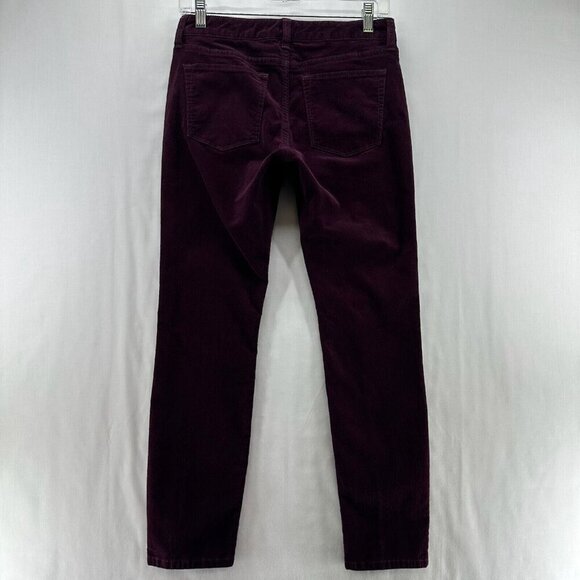 Banana Republic Jeans Womens 26/2P Skinny Fit Corduroy Low Rise Ankle Burgundy - Picture 2 of 10